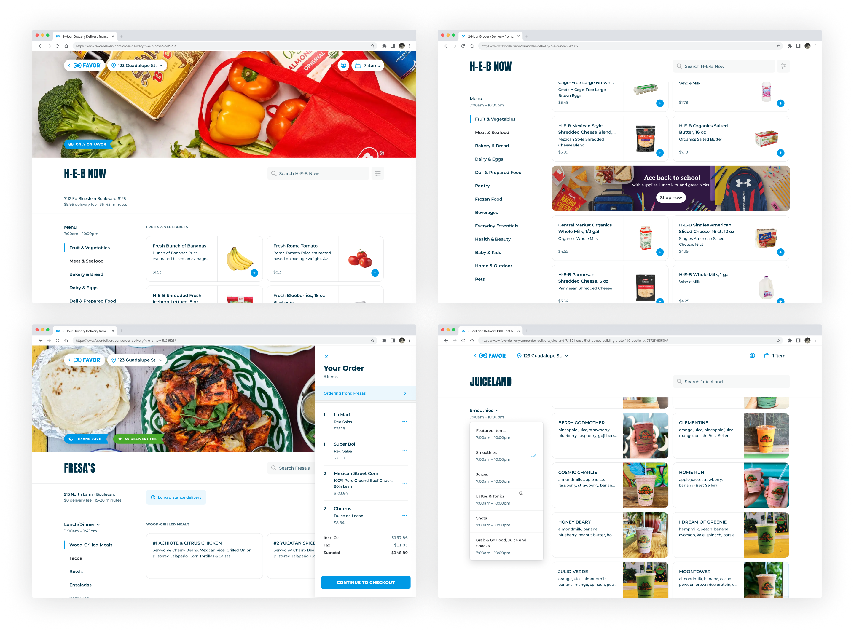 Series of desktop designs in the new visual language