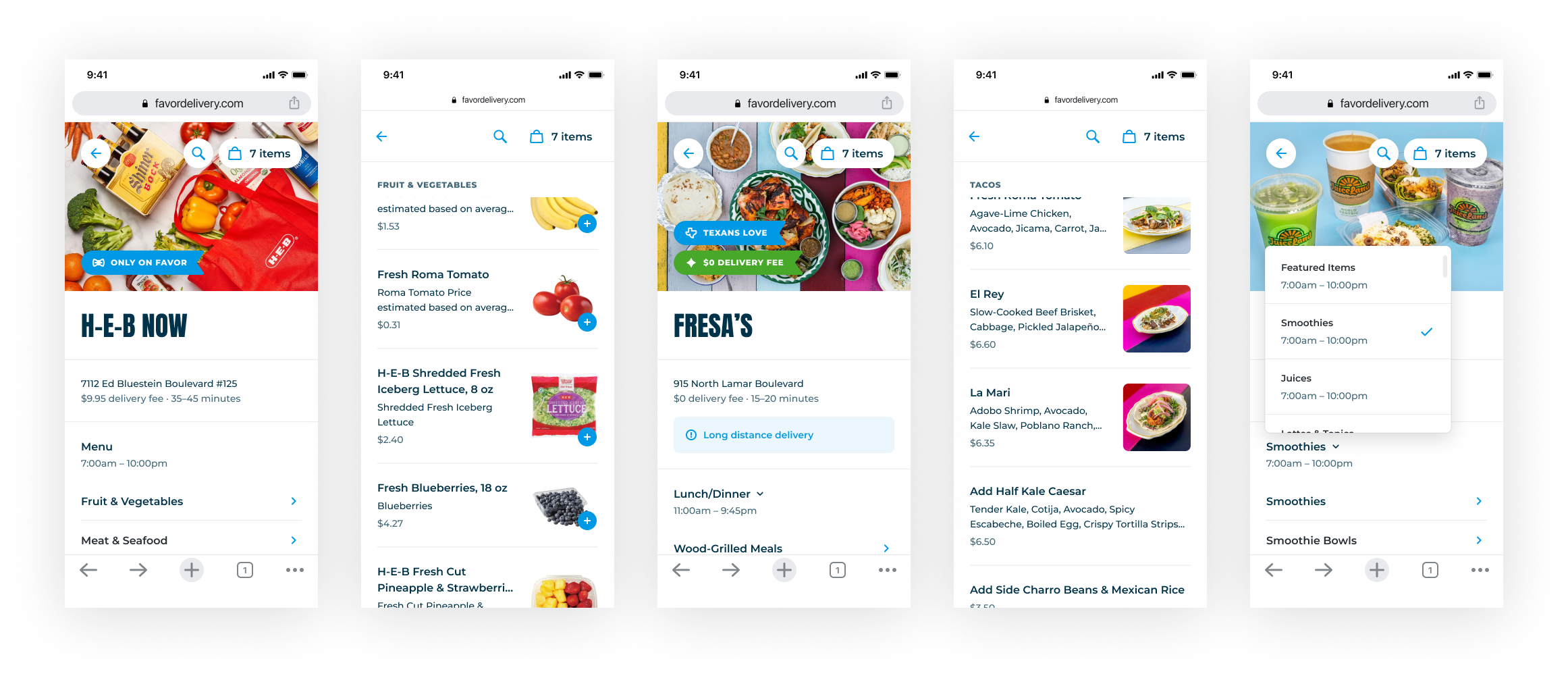 Series of mobile designs in the new visual language